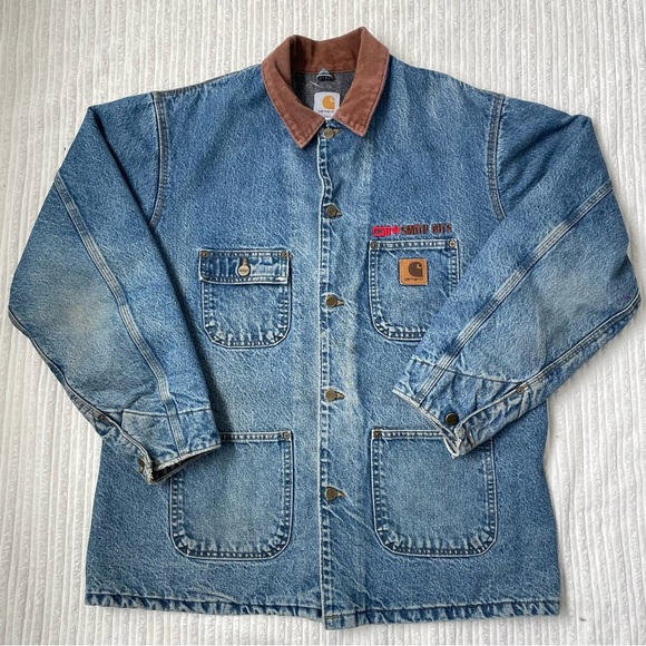 Vintage Carharrt C59 Duck Canvas Denim Chore Coat - Picture 2 of 10